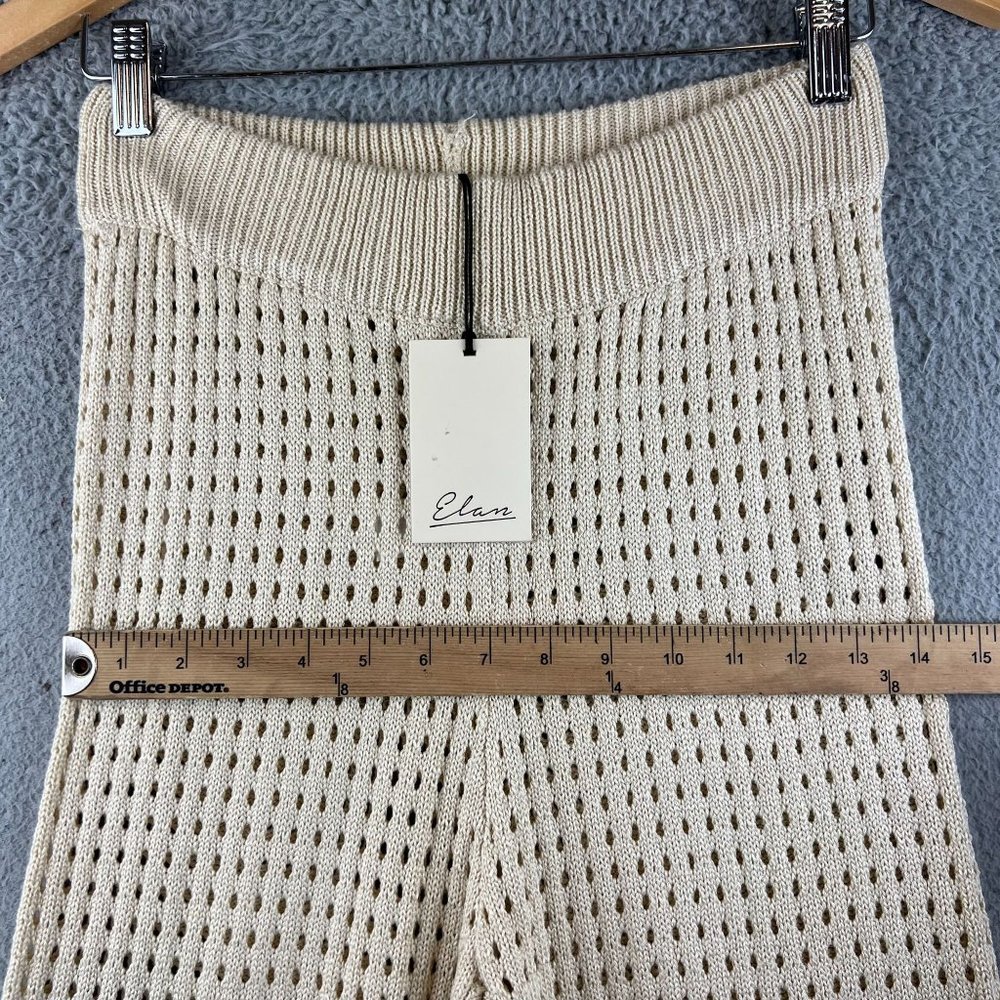 New Elan Natural Crochet Cardigan sweater / crochet pant set size M - Picture 13 of 16
